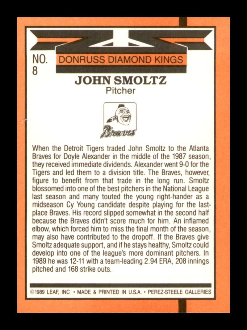 Load image into Gallery viewer, 1990 Donruss Diamond Kings John Smoltz #8 Atlanta Braves Image 2
