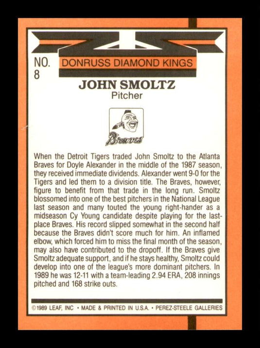 1990 Donruss Diamond Kings John Smoltz