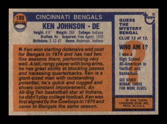 1976 Topps Ken Johnson