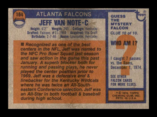 1976 Topps Jeff Van Note 