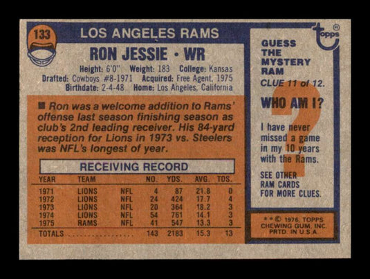 1976 Topps Ron Jessie 