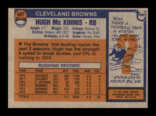 1976 Topps Hugh McKinnis