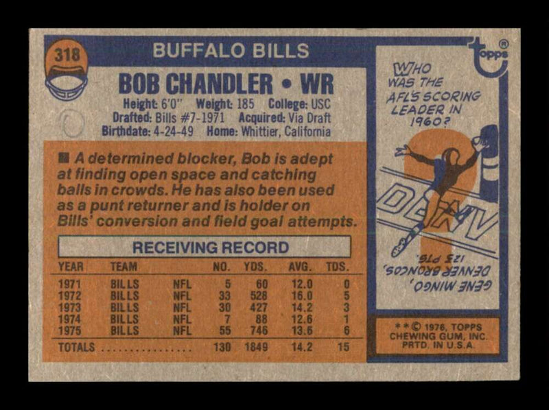 Load image into Gallery viewer, 1976 Topps Bob Chandler #318 Set Break Buffalo Bills Image 2
