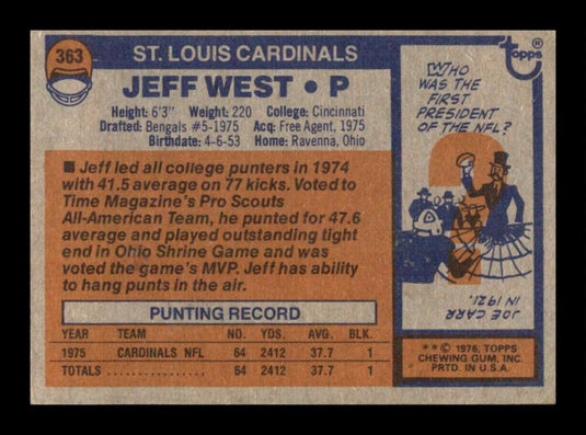 1976 Topps Jeff West