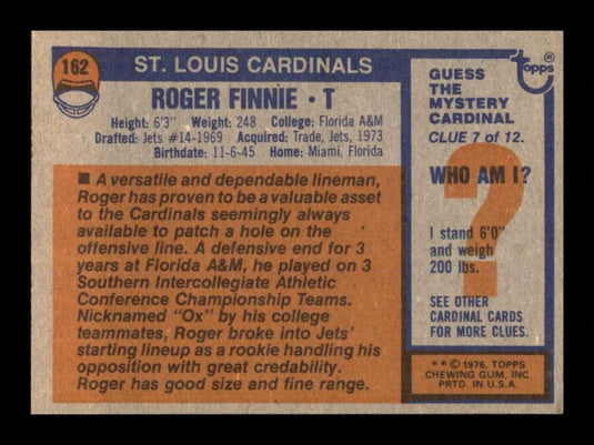 1976 Topps Roger Finnie 