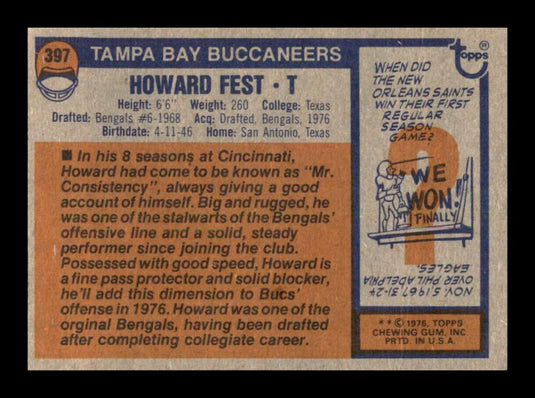 1976 Topps Howard Fest 