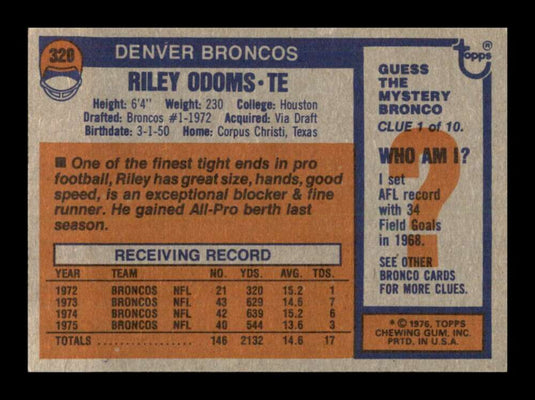 1976 Topps Riley Odoms 