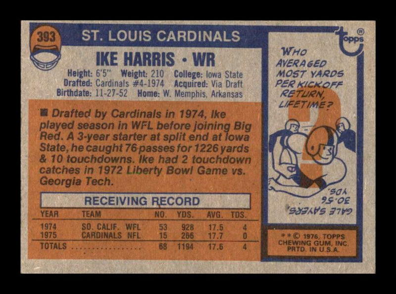 Load image into Gallery viewer, 1976 Topps Ike Harris #393 Rookie RC Set Break St. Louis Cardinals Image 2
