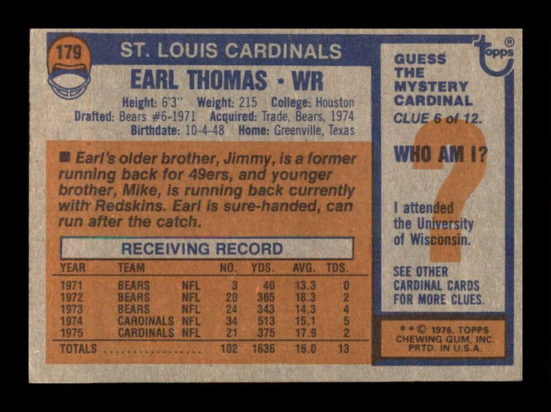 Load image into Gallery viewer, 1976 Topps Earl Thomas #179 Set Break St. Louis Cardinals Image 2
