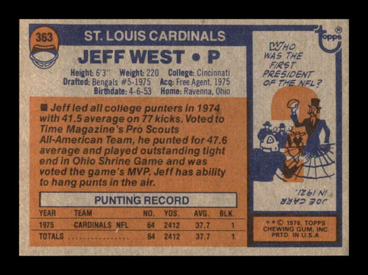 1976 Topps Jeff West