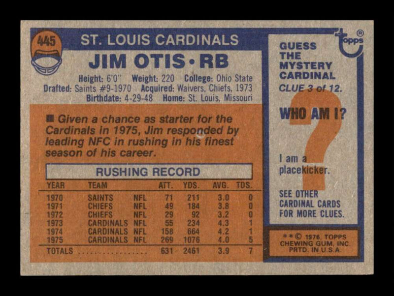 Load image into Gallery viewer, 1976 Topps Jim Otis #445 Set Break St. Louis Cardinals Image 2
