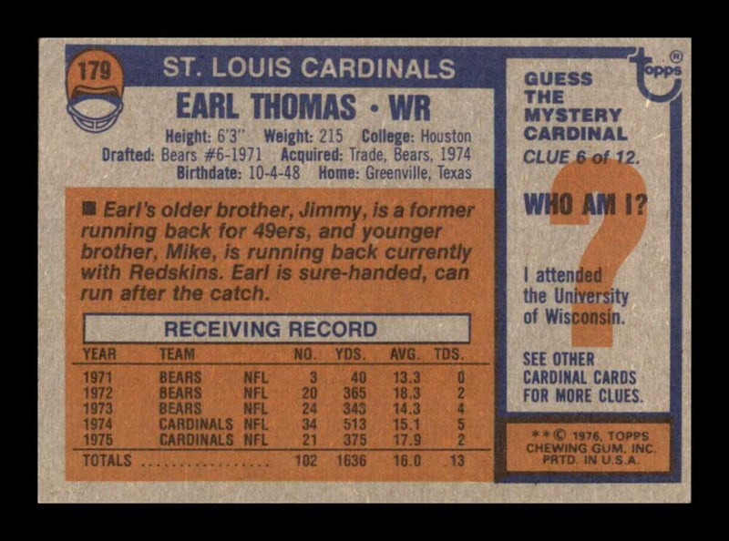 Load image into Gallery viewer, 1976 Topps Earl Thomas #179 Set Break St. Louis Cardinals Image 2
