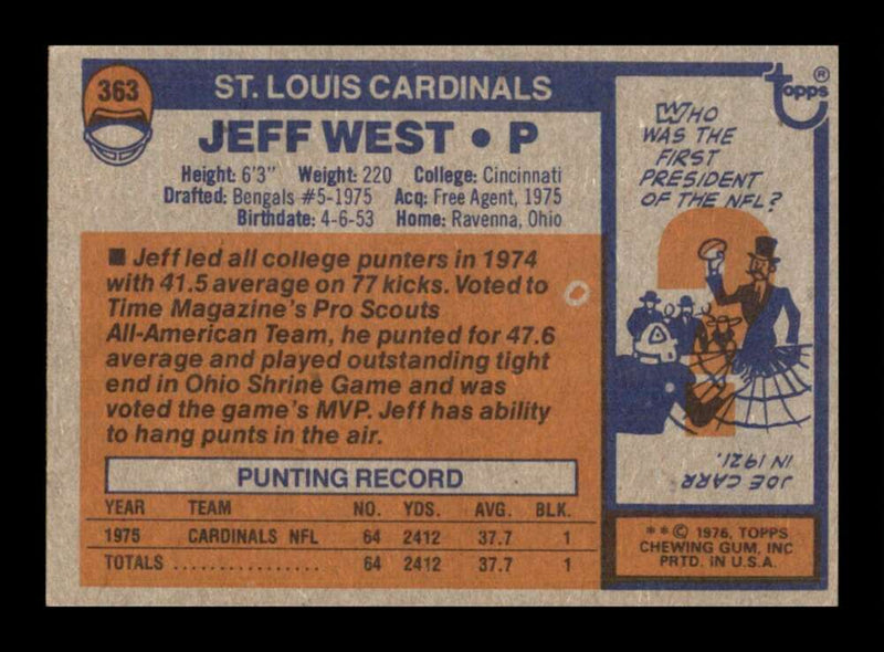 Load image into Gallery viewer, 1976 Topps Jeff West #363 Rookie RC Set Break St. Louis Cardinals Image 2
