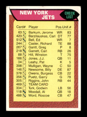 1976 Topps New York Jets 