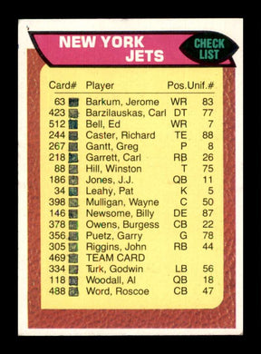 1976 Topps New York Jets 