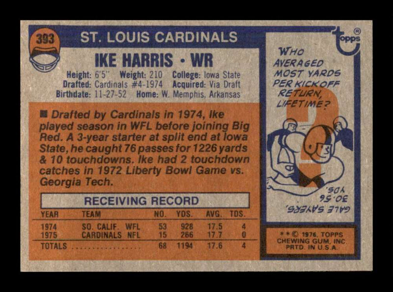 Load image into Gallery viewer, 1976 Topps Ike Harris #393 Rookie RC Set Break St. Louis Cardinals Image 2
