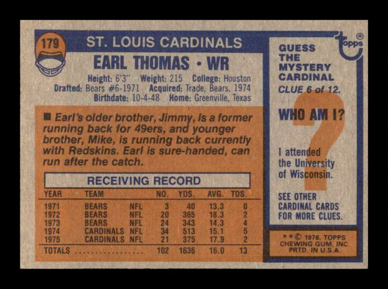 Load image into Gallery viewer, 1976 Topps Earl Thomas #179 Set Break St. Louis Cardinals Image 2
