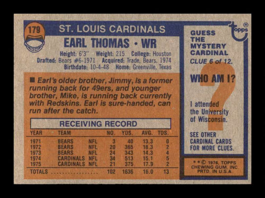 1976 Topps Earl Thomas