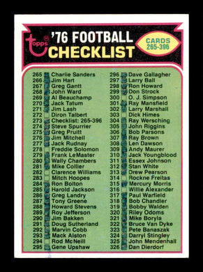 1976 Topps Checklist 265-396 