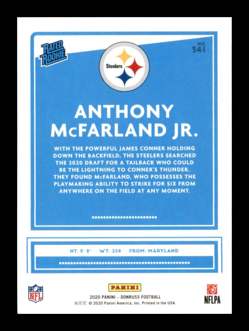 Load image into Gallery viewer, 2020 Donruss Anthony McFarland Jr. #341 Rookie RC Image 2
