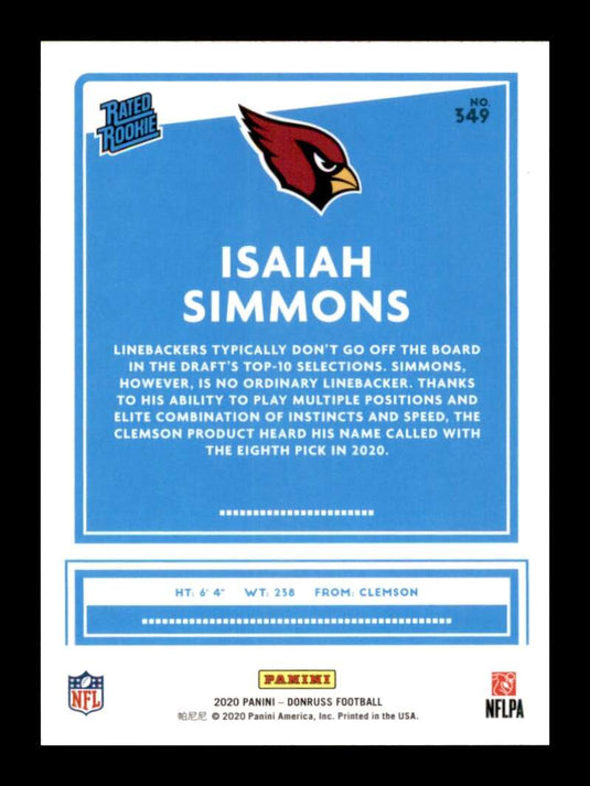 2020 Donruss Isaiah Simmons 