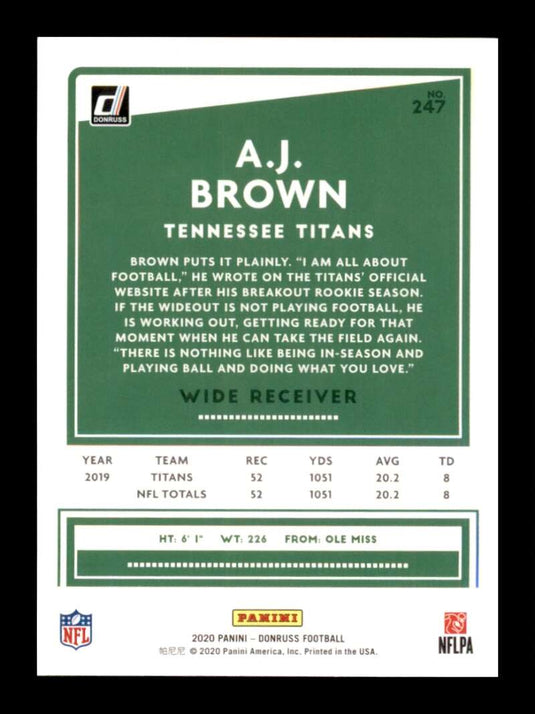 2020 Donruss A.J. Brown 