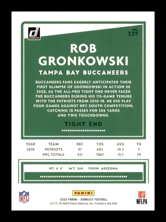 2020 Donruss Rob Gronkowski 