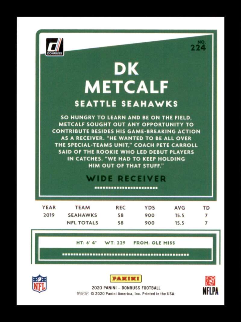 Load image into Gallery viewer, 2020 Donruss DK Metcalf #224 Image 2
