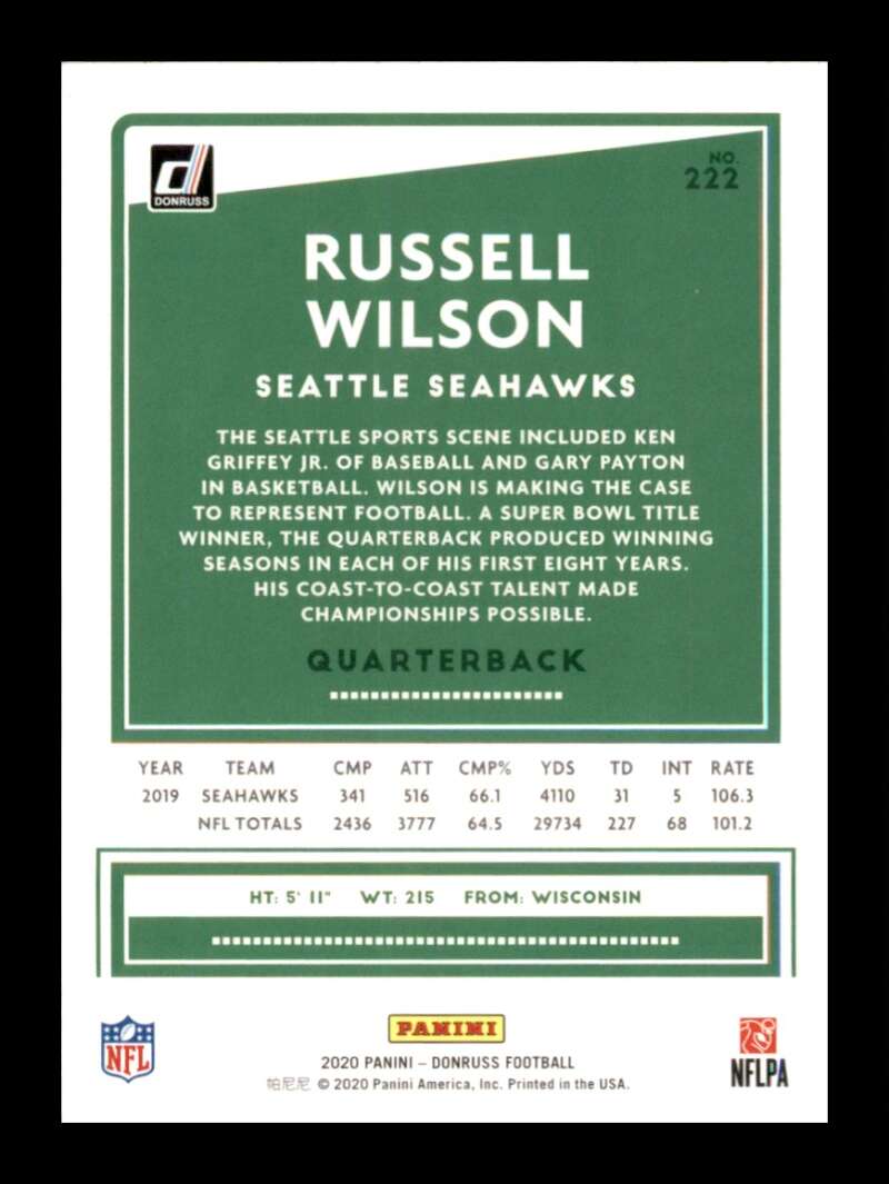 Load image into Gallery viewer, 2020 Donruss Russell Wilson #222 Image 2
