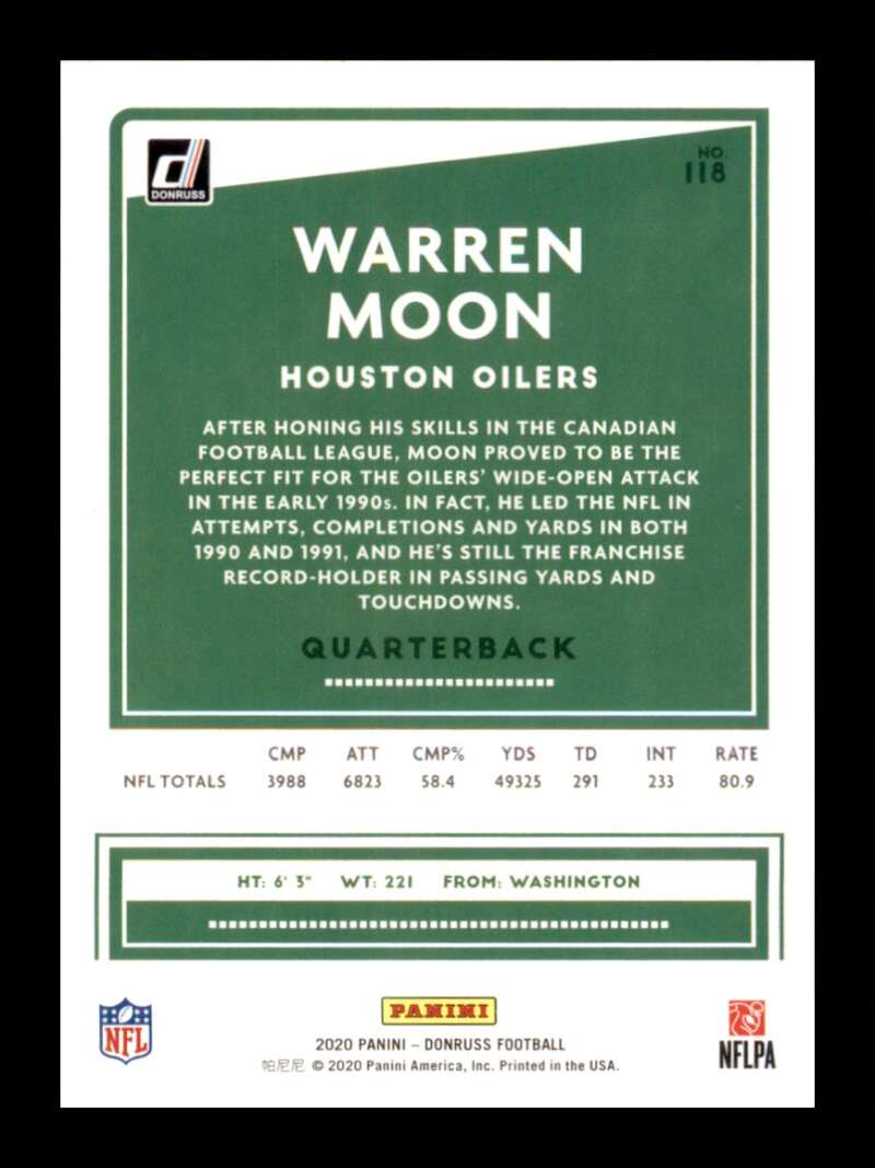 Load image into Gallery viewer, 2020 Donruss Warren Moon #118 Image 2
