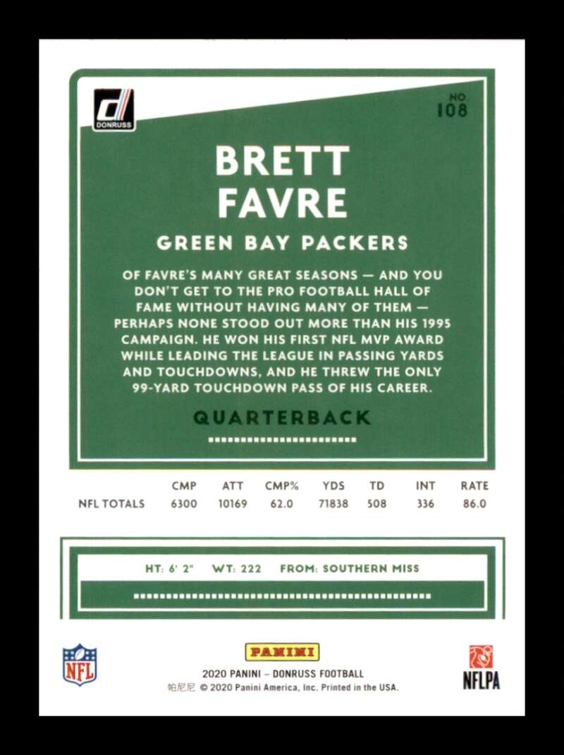 Load image into Gallery viewer, 2020 Donruss Brett Favre #108 Image 2
