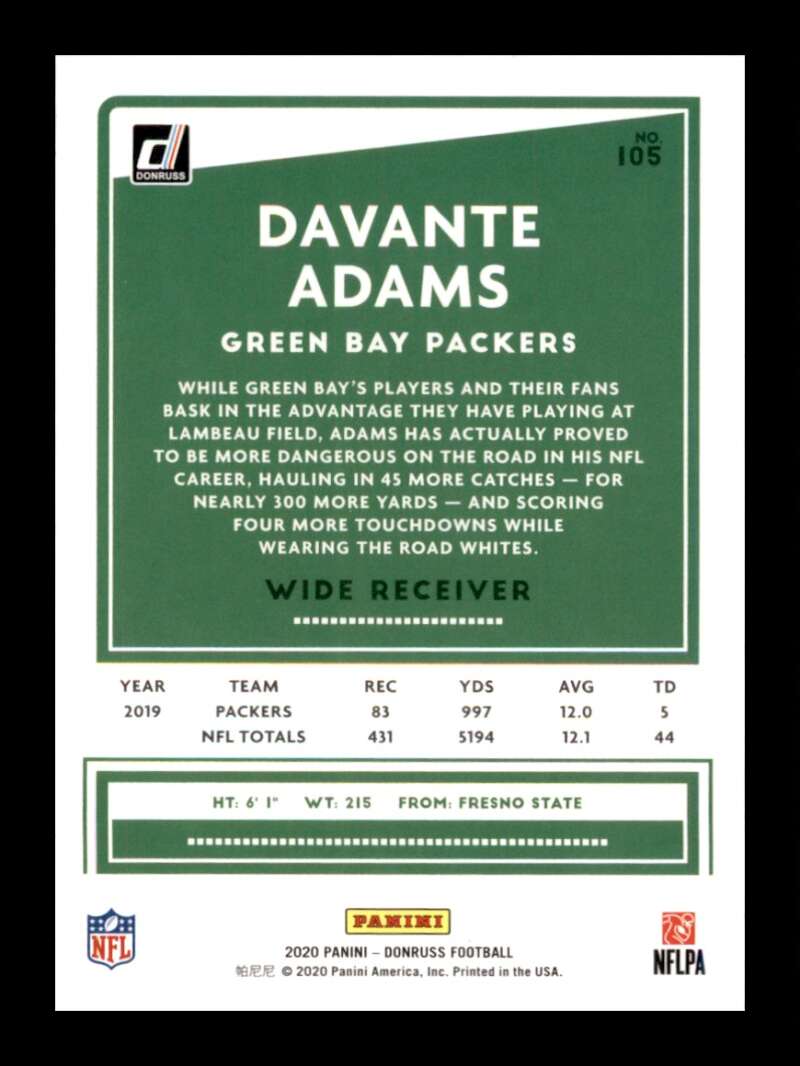 Load image into Gallery viewer, 2020 Donruss Davante Adams #105 Image 2
