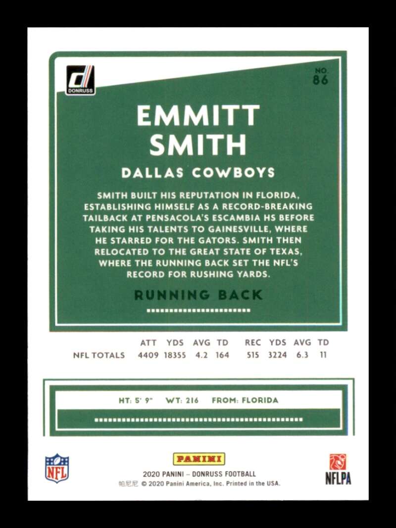 Load image into Gallery viewer, 2020 Donruss Emmitt Smith #86 Image 2
