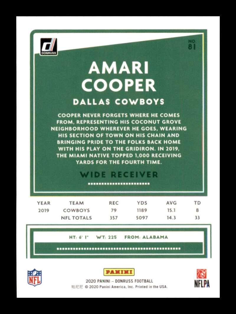 Load image into Gallery viewer, 2020 Donruss Amari Cooper #81 Image 2
