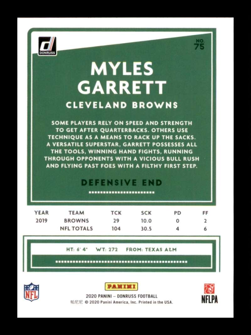 Load image into Gallery viewer, 2020 Donruss Myles Garrett #75 Image 2
