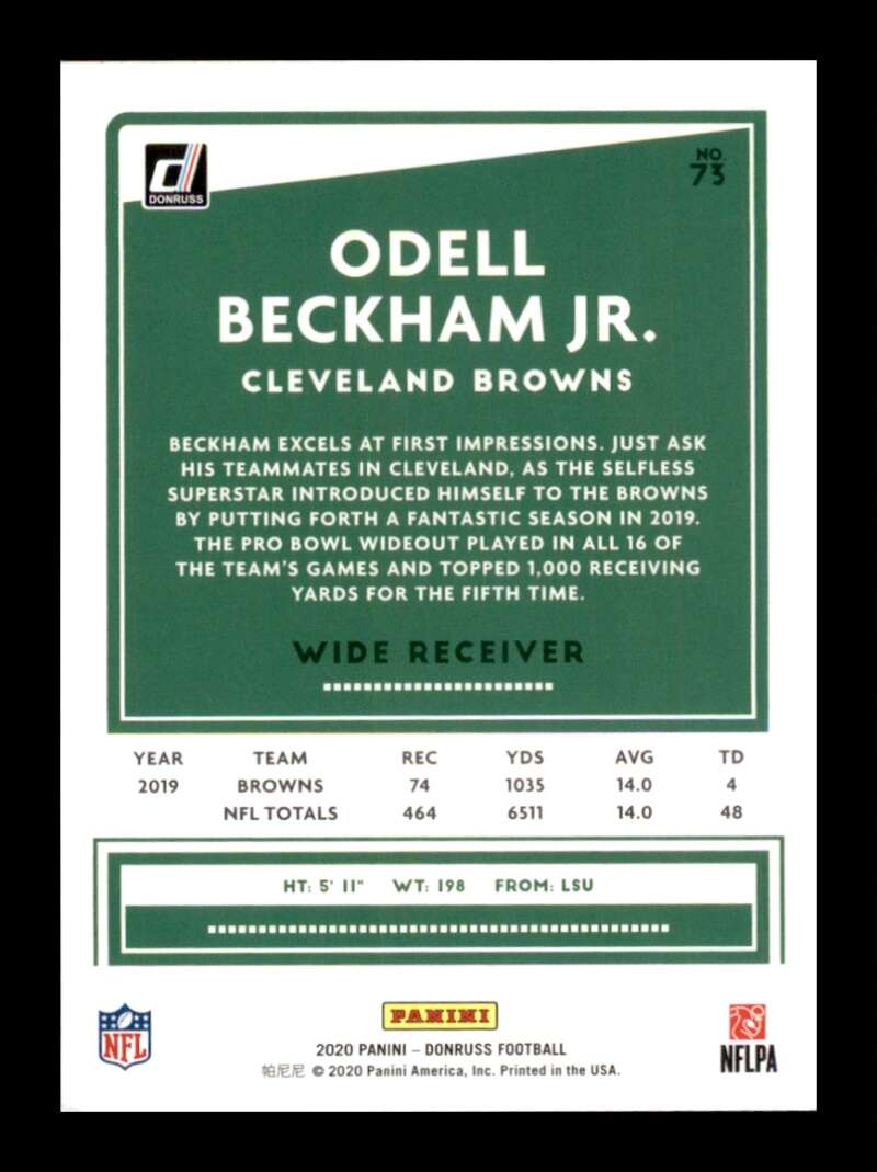 Load image into Gallery viewer, 2020 Donruss Odell Beckham Jr. #73 Image 2
