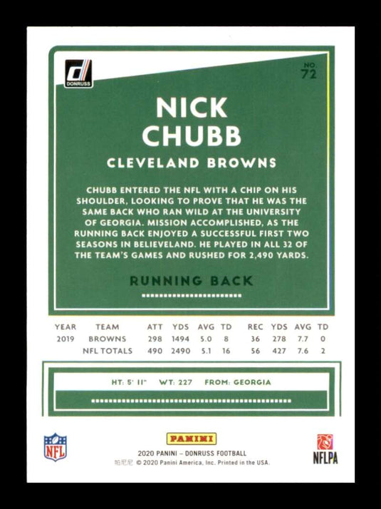 2020 Donruss Nick Chubb 