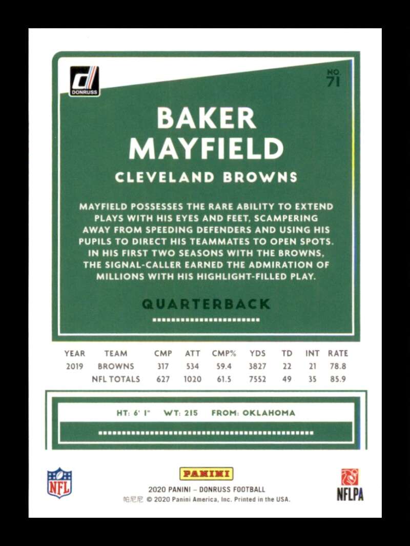 Load image into Gallery viewer, 2020 Donruss Baker Mayfield #71 Image 2
