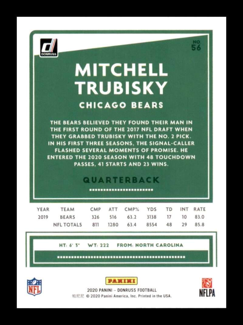 Load image into Gallery viewer, 2020 Donruss Mitchell Trubisky #56 Image 2
