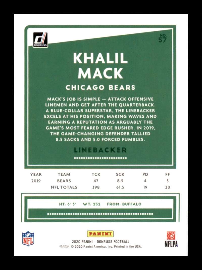 Load image into Gallery viewer, 2020 Donruss Khalil Mack #57 Image 2
