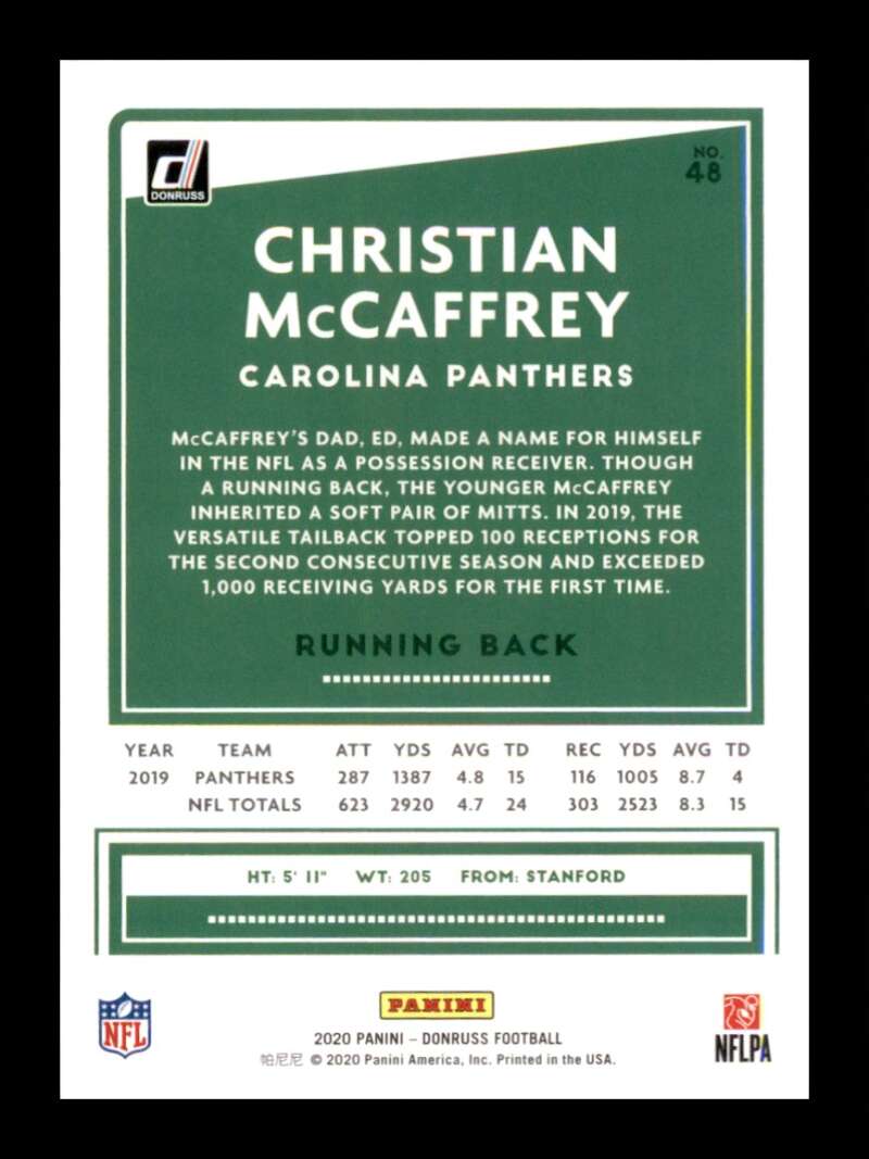 Load image into Gallery viewer, 2020 Donruss Christian McCaffrey #48 Image 2
