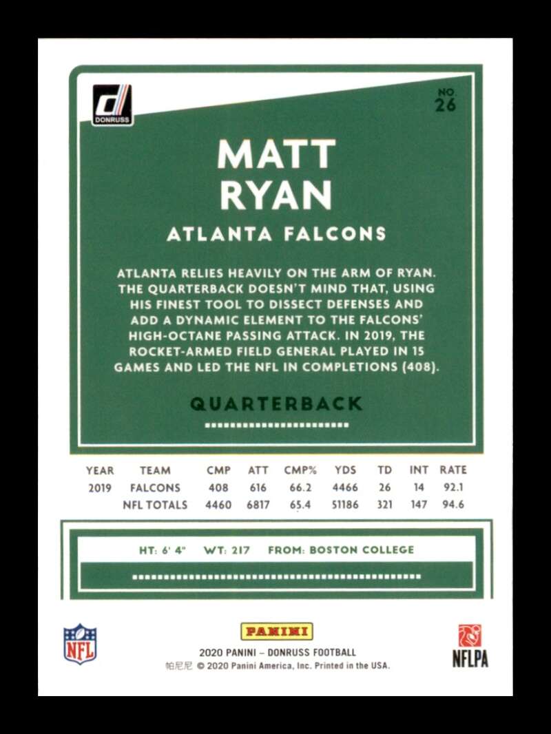 Load image into Gallery viewer, 2020 Donruss Matt Ryan #26 Image 2
