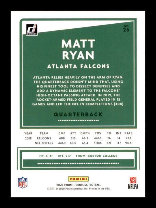 2020 Donruss Matt Ryan