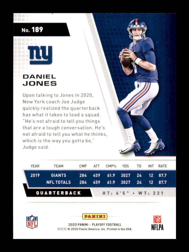 Load image into Gallery viewer, 2020 Panini Playoff Daniel Jones #189 Image 2
