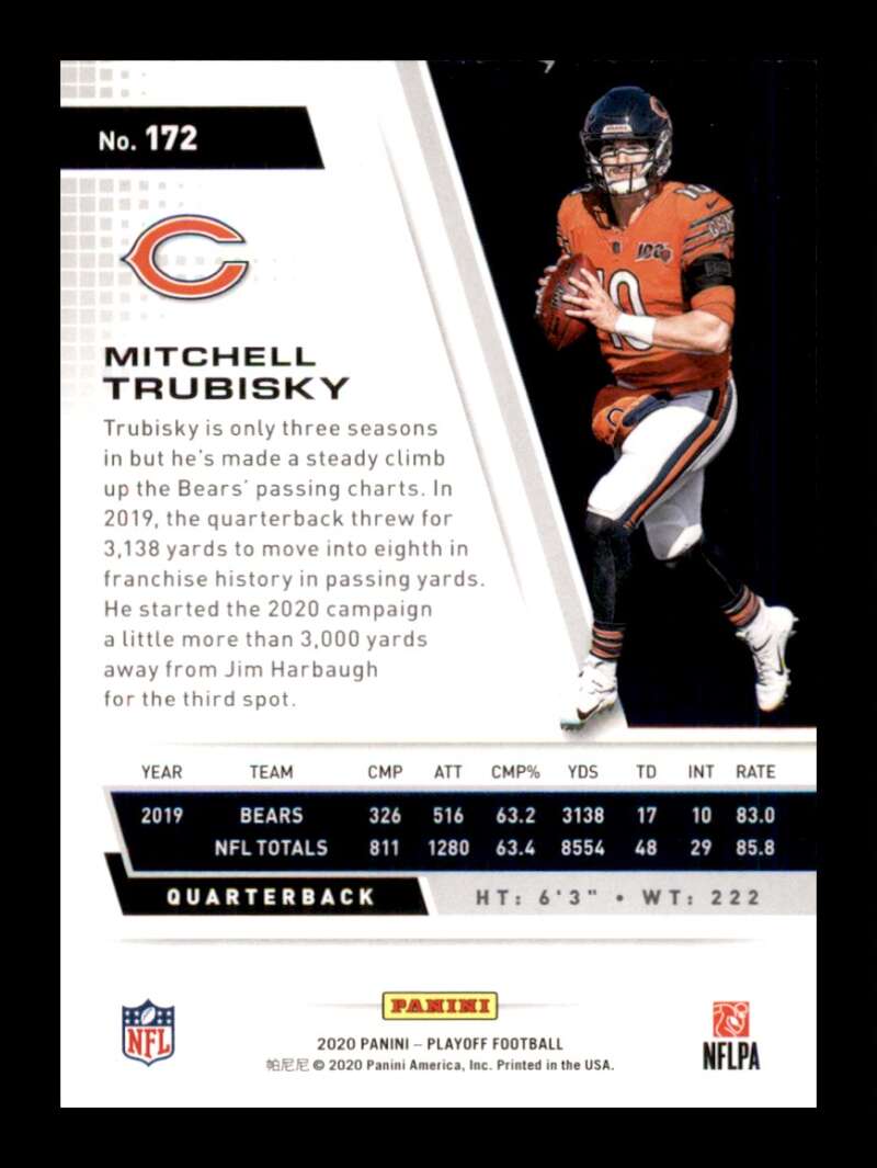 Load image into Gallery viewer, 2020 Panini Playoff Kickoff Green Mitchell Trubisky #172 Image 2
