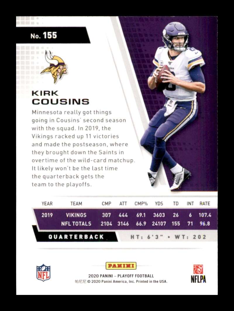 Load image into Gallery viewer, 2020 Panini Playoff Kirk Cousins #155 Image 2
