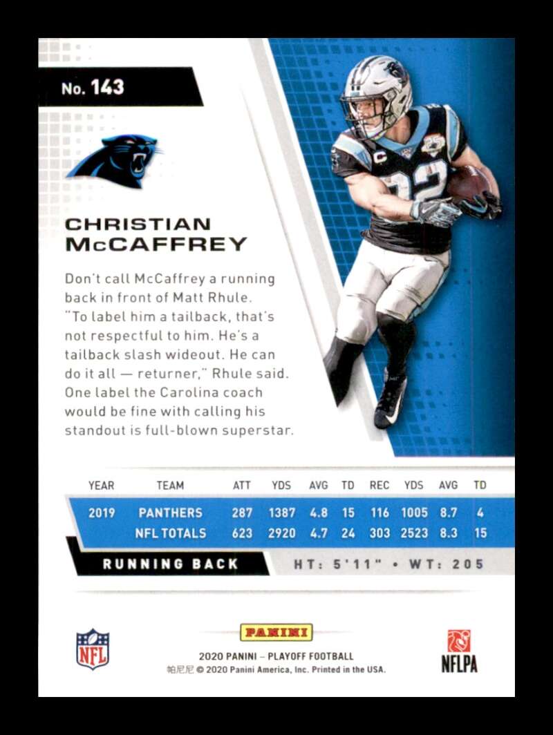 Load image into Gallery viewer, 2020 Panini Playoff Christian McCaffrey #143 Image 2
