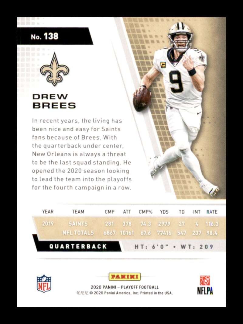 Load image into Gallery viewer, 2020 Panini Playoff Drew Brees #138 Image 2
