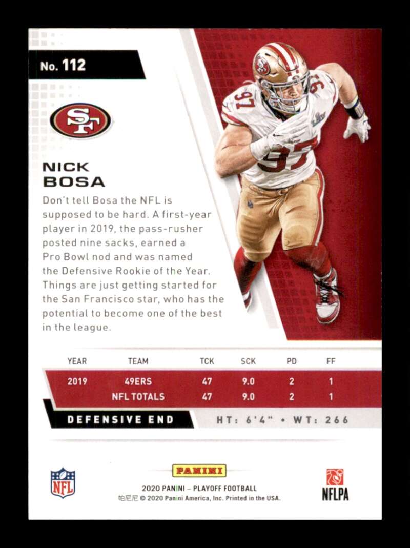 Load image into Gallery viewer, 2020 Panini Playoff Nick Bosa #112 Image 2
