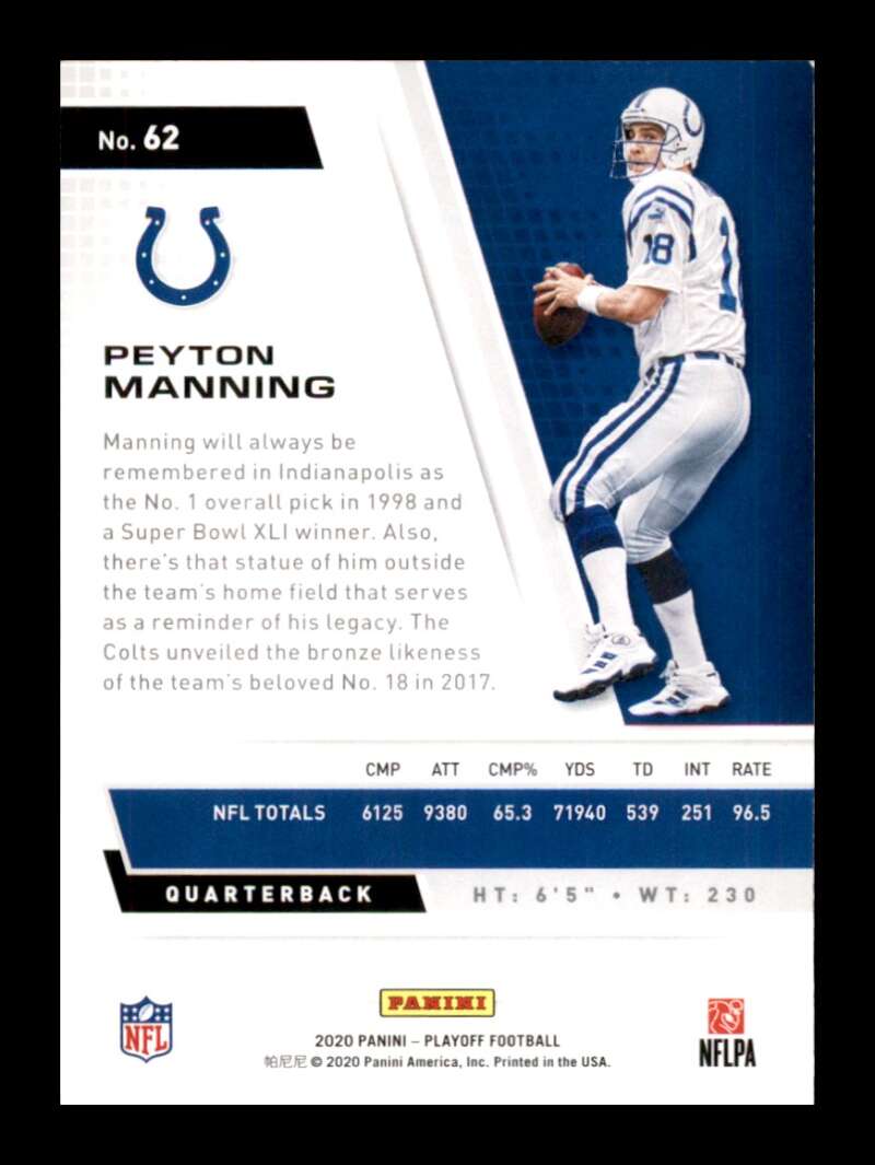 Load image into Gallery viewer, 2020 Panini Playoff Peyton Manning #62 Image 2
